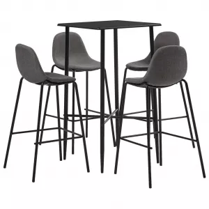 vidaXL Set mobilier de bar, 5 piese, gri taupe, material textil 279972