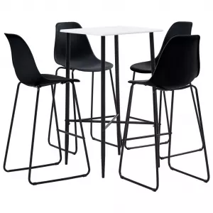 vidaXL Set mobilier de bar, 5 piese, negru, plastic 279973
