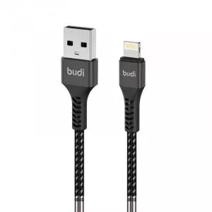 budi Cablu Lightning USB Black 1m (impletitura textila)