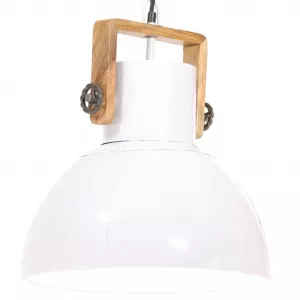 vidaXL Lampă suspendată industrială, 25 W, alb, 40 cm, E27, rotund 320538