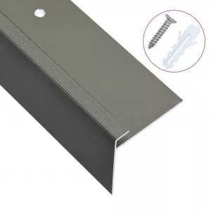 vidaXL Profile trepte în formă de F, 15 buc., maro, 134 cm, aluminiu 145122