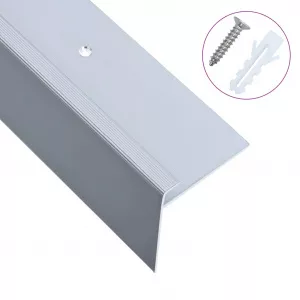 vidaXL Profile trepte formă de F, 15 buc., argintiu, 134 cm, aluminiu 145119
