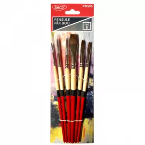 Daco Pensula par bou 6buc/set, nr.2,4,6,8,10,12 varf rotund si drept