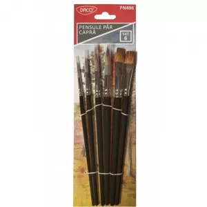 Daco Pensula par capra 6buc/set, nr.1,2,4,6,8,10 varf rotund si drept