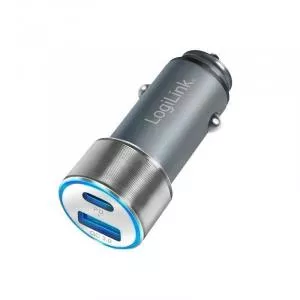 LogiLink USB car charger, 1x USB-C PD, 1x USB-A QC, 36 W PA0252
