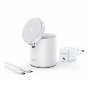Anker Incarcator Wireless QI PowerWave Mag-Go 2in1, 12.5W (Alb)