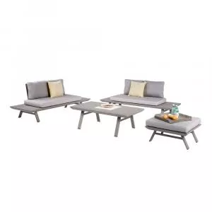 Garden Pleasure Set mobilier de grădină, construcție din aluminiu Celia, gri