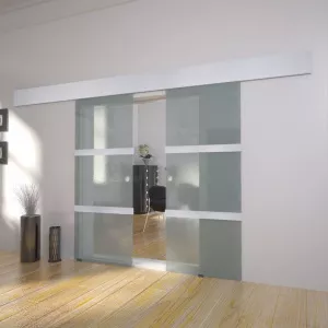 vidaXL Ușă glisantă dublă din sticlă 273735