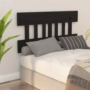 vidaXL Tablie de pat, negru, 138,5x3x81 cm, lemn masiv de pin 819119