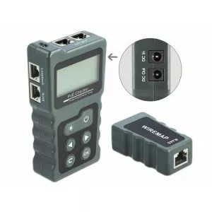 Delock Tester cablu RJ45 / PoE / DC cu LCD 63110
