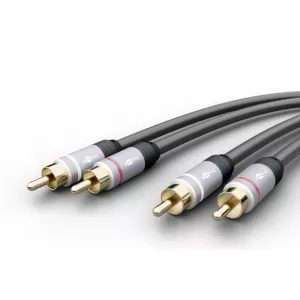 Goobay Cablu audio stereo, 2 x RCA tata, 2 x RCA tata, 1.5 m, Negru
