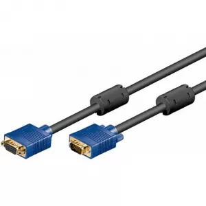 Goobay Cablu prelungitor monitor VGA tata - VGA mama, 3 m, 15 pini, dublu ecranat, filtru