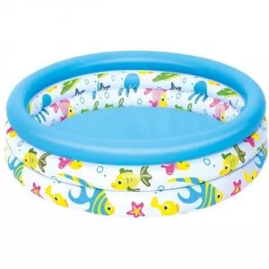 Bestway Piscina gonflabila rotunda, Vinil, 10 l, 102 x 25 cm, 2 ani+, Multicolor