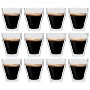 vidaXL Pahare pentru latte macchiato cu pereți dubli, 12 buc., 280 ml