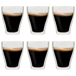 vidaXL Pahare pentru latte macchiato cu pereți dubli, 6 buc., 370 ml