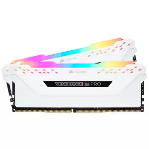 Corsair VENGEANCE® RGB PRO 32GB (2 x 16GB) DDR4 DRAM 2666MHz C16 Memory Kit — White CMW32GX4M2A2666C16W