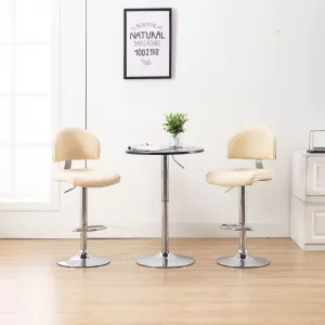 vidaXL Scaun de bar, crem, piele ecologică 249648