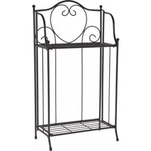 Excellent Houseware Etajera pentru flori, 34x18x65 cm, metal, negru