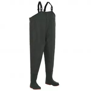 vidaXL Pantaloni de vânătoare cu cizme, verde, mărime 40 133655