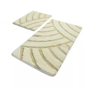 Chilai Home Set 2 covorase de baie Lucille White and Yellow Gold