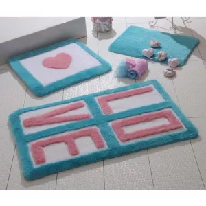 Chilai Home Set 3 covorase de baie Love Turquoise