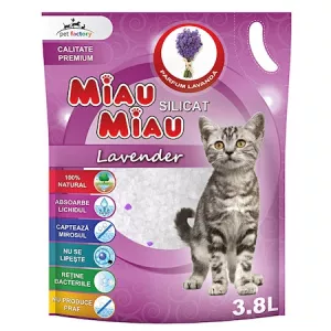 Miau-Miau Nisip Silicat Pentru Pisici cu lavanda 7.6 L