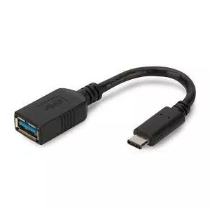 ASSMANN USB Type-C adapter cable, OTG, type C - A M/F, 0,15m, 3A, 5GB, 3.0 Version, bl
