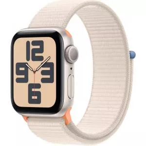 Apple Watch SE (2023) GPS 44mm Aluminium Starlight cu Starlight Sport Loop