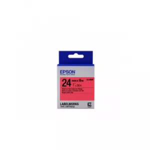 Epson Label Cartridge Pastel LK-6RBP Black/Red 24mm (9m)
