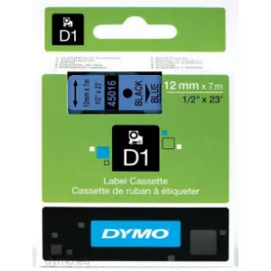 DYMO D1 Standard - Black on Blue - 12mm benzi pentru etichete Negru pe albastru