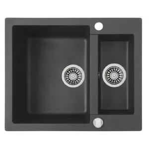 Teka CLIVO 60 S, Tequartz, 2 cuve, 61x49.5 cm, Negru, 40148030