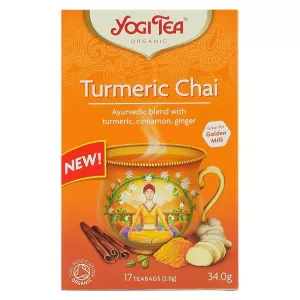 Yogitea Turmeric Chai, ceai ayurvedic cu turmeric, scortisoara si ghimbir, bio, 34 g