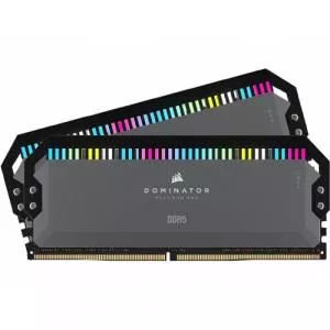 Corsair DOMINATOR® PLATINUM RGB 64GB (2x32GB) DDR5 DRAM 6000MT/s CL30 AMD XMP Memory Kit — Grey CMT64GX5M2B6000Z30