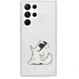 Karl Lagerfeld Husa Plastic Choupette Eat pentru Samsung Galaxy S22 Ultra 5G S908, Transparenta KLHCS22LCFNRC