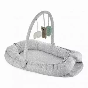 BabyJem BabyNest cu bara jucarii Between parents Turcoaz