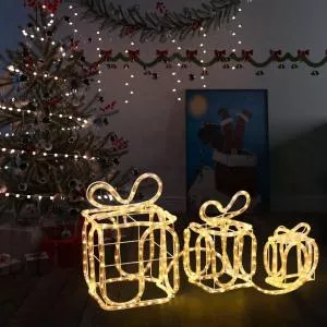 vidaXL Decorațiune Crăciun cutii de cadou 180 leduri interior/exterior 289982