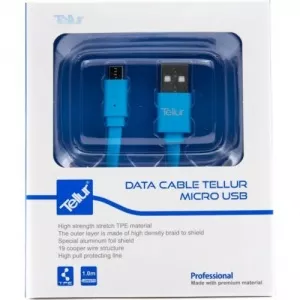 Tellur Data cable Micro USB, Plat, 1m, Albastru TLL155011