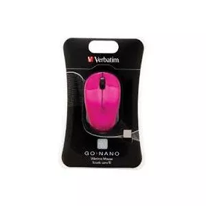 Verbatim GO NANO Wireless Mouse - Hot Pink 49043