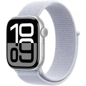 Apple Watch Series 10 GPS 46mm Aluminium Silver with Blue Cloud Sport Loop