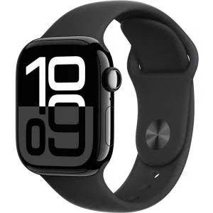 Apple Watch Series 10 GPS + Cellular 42mm Aluminium Jet Black with Black Sport Band - S/M