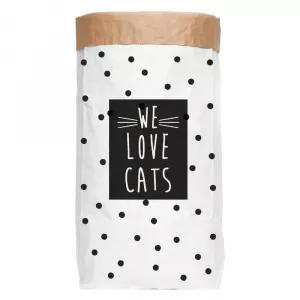 Really Nice Things Sac depozitare din hârtie reciclată Love Cats