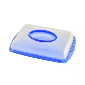 Domotti Tava Pentru Prajitura Plastic Cu Capac 43x31x9 cm, Albastru