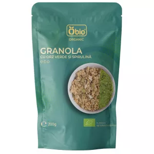 Obio Granola cu orz verde si spirulina bio 200g