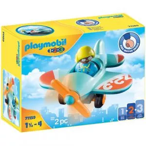 Playmobil Set Figurine 1.2.3 Avion 71159