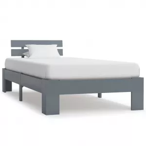 vidaXL Cadru de pat, gri, 100 x 200 cm, lemn masiv de pin 283167