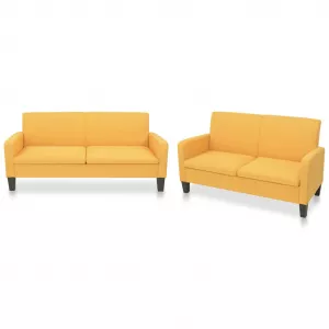 vidaXL Set de canapele, 2 piese, galben, material textil 278214