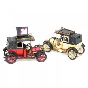 Procart Macheta masina Old Car, rama foto pliabila vintage, metal, 20x10x13 cm Rosu