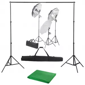 vidaXL Kit studio foto cu set de lumini și fundal 3055120