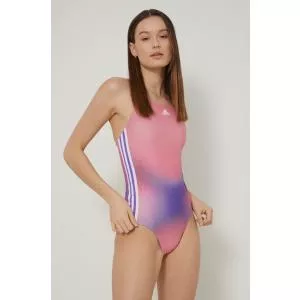 Adidas costum de baie Melbourne Print 3-stripes HA6006 culoarea roz, PPYY-BID126_30X