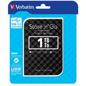 Verbatim Store 'n' Go USB 3.0 Hard Drive 1TB Black 53194